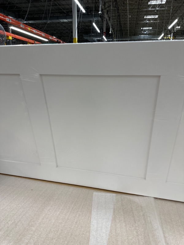 Photo 5 of 30 in. x 80 in. White 3-Panel Shaker Solid Core Pine Interior Door Slab