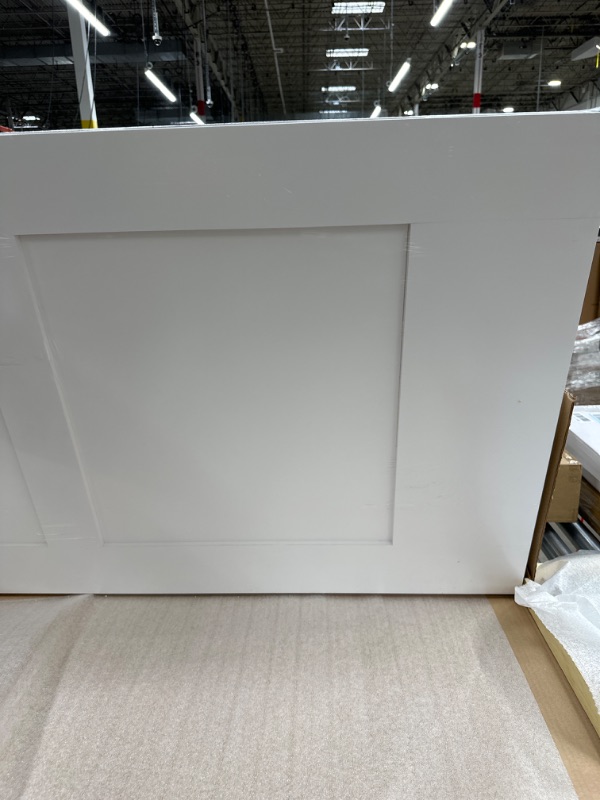 Photo 4 of 30 in. x 80 in. White 3-Panel Shaker Solid Core Pine Interior Door Slab