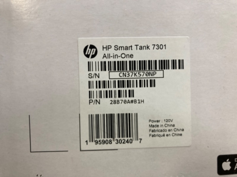 Photo 3 of HP Smart -Tank 7301 Wireless All-in-One Cartridge-free Ink Printer, up to 2 years of ink included, mobile print, scan, copy, automatic document feeder (28B70A)