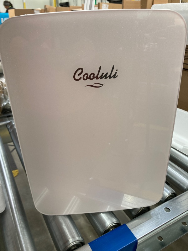 Photo 3 of Cooluli 10L Mini Fridge for Bedroom - Car, Office Desk & College Dorm Room 12v Portable Cooler Warmer Food, Drinks, Skincare, Beauty Makeup AC/DC Small Refrigerator with Glass Front, White