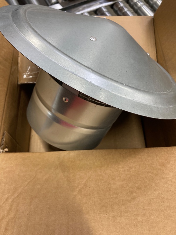 Photo 2 of 6 Inch Round Chimney Cap, 6 Inch Chimney Cap with Screen, Stove Pipe Topper, Stainless Steel Quality, Silver 6 Inch Stainless Steels