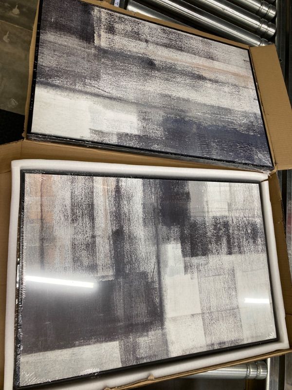 Photo 1 of Canvas Wall Art, Set of 3 Framed Art Prints, Abstract Painting, Neutral Minimalist Print Set, 16x24inch Modern Wall Decor, for Bathroom Living Room Bedroom Office Kitchen SPT039 16 x 24Inch