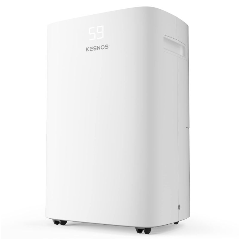 Photo 1 of Kesnos 4500 Sq. Ft Dehumidifier for Home with Drain Hose -Ideal for Basements, Bedrooms, Bathrooms, Laundry Rooms -with Intelligent Control Panel, Front Display, 24 Hr Timer and 0.66 Gallon Water Tank 4500 Sq. Ft 50 Pint