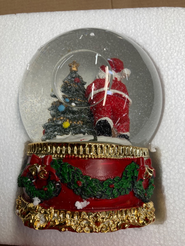 Photo 2 of Aobaks Large Christmas Snow Globe, 150mm Water Globe, 8 Musical Santa Claus Snow Globes Playing Snowflakes, Led Light Xmas Snow Globes for Kids, Snowglobes 150MM Santa Claus