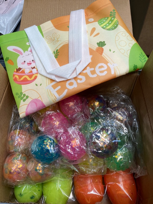 Photo 2 of FUN BUNDLE EASTER: 24 Pieces Gift Boxes & Easter marble eggs (24)