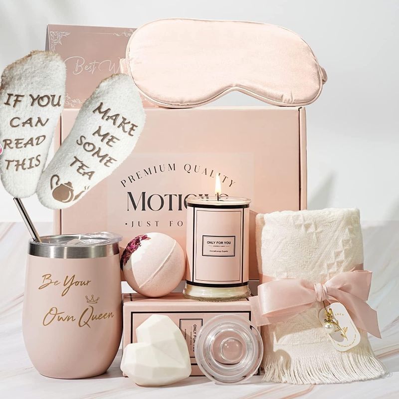 Photo 1 of Pamper Gifts for Women Her, Unique Birthday Hampers Funny Socks for Women Self Care Gifts Box for Her, Gifts Ideas for Women Best Friend, Sister (Tea)