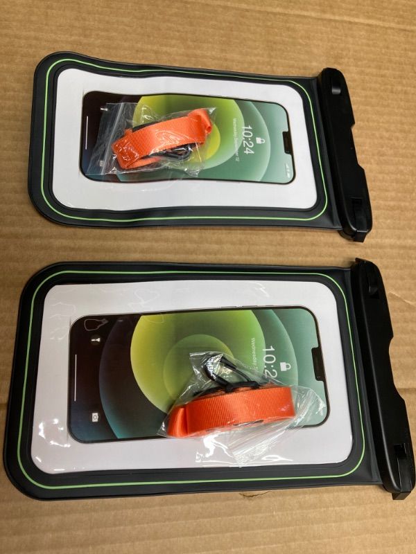 Photo 1 of SUPFINE 2 Pcs Waterproof Phone Pouch Floating, Large Waterproof Cell Phone Case, IPX8 Waterproof Dry Bag with Lanyard for iPhone 14 Pro Max/ 13/12/ 11/ Galaxy S23 Ultra S22 Vacation Swimming- Black Black/Black