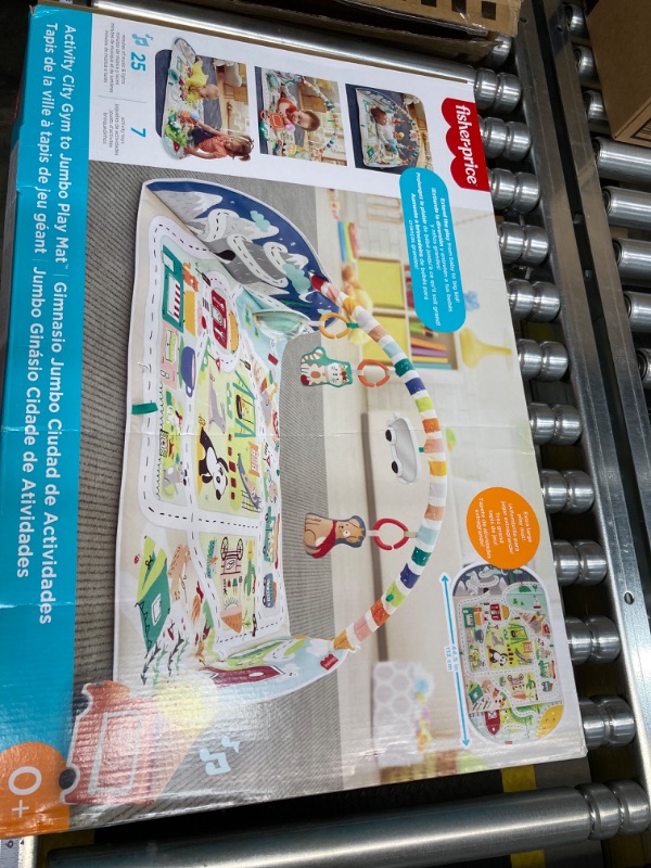 Photo 2 of ?Fisher-Price Activity City Gym To Jumbo Playmat, Infant To Toddler Activity Gym With Music, Lights, Vehicle Toys And Extra-Large Playmat Activity City Play Mat