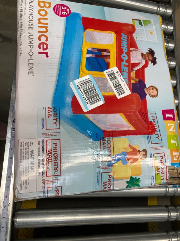 Photo 2 of Intex Inflatable Jump-O-Lene Playhouse Trampoline Bounce House for Kids Ages 3-6 Pool Red/Yellow, 68-1/2" L x 68-1/2" W x 44" H