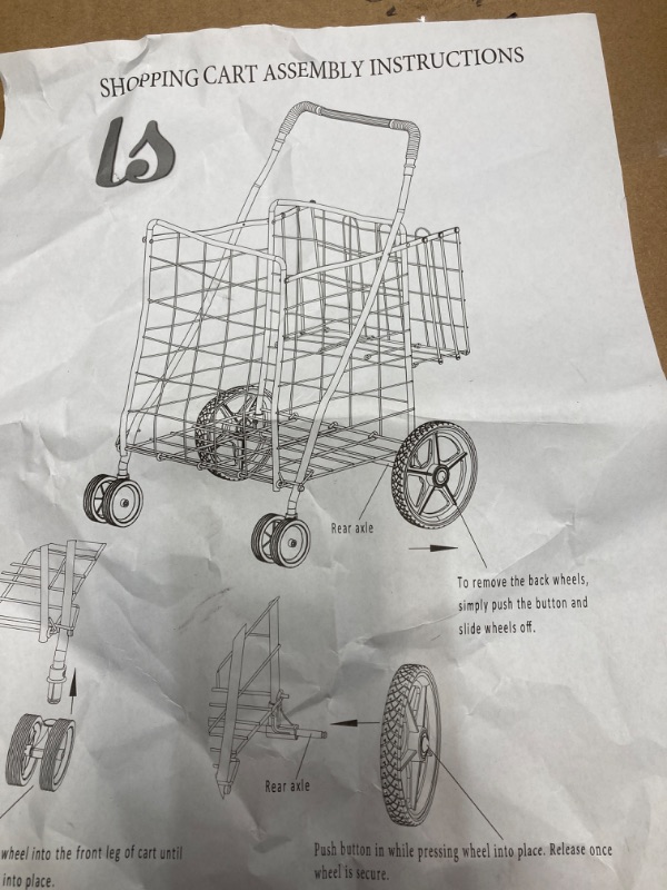 Photo 4 of  Folding Shopping Grocery Cart LARGE