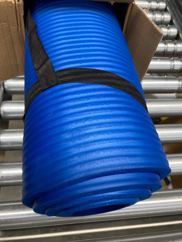 Photo 1 of Amazon Basics 1/2-Inch Extra Thick Exercise Yoga Mat Blue