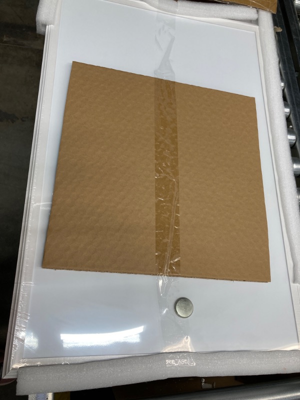 Photo 1 of Dry Erase Board with White Frame, Office Supplies, Includes Magnets, 20” x 30”