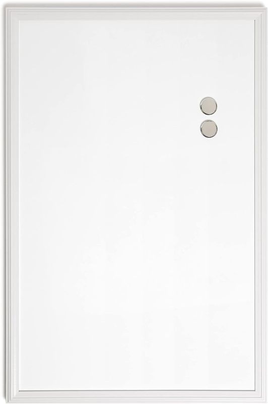 Photo 1 of Dry Erase Board with White Frame, Office Supplies, Includes Magnets, 20” x 30”