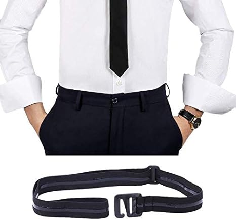 Photo 1 of PACK OF 2 - Elastic Shirt Stay for Men, Stretchable and Adjustable Waist Belt with Flexible Comfort and Silicone Touch Points