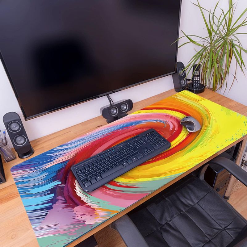 Photo 2 of KINPLE XXL Extended Large Gaming Mouse Pad Non-Slip Water-Resistant Rubber Cloth Computer Game Mouse Mat(35.4×15.75×0.1 inch) (35.4×15.75inch(U8))