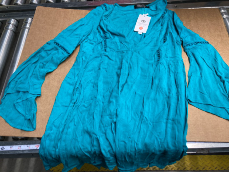 Photo 2 of Bell-Sleeve Tunic (Bright Blue, M)