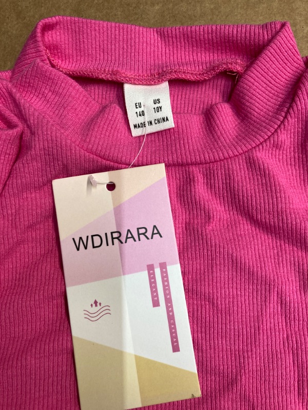Photo 1 of Long Sleeve Mock Neck Casual Shirts Solid Hot Pink Blouse Pullover.