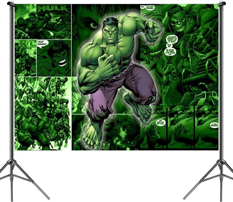 Photo 4 of Hulk Birthday Party Supplies, Hulk Birthday Packs Include Happy Birthday Banner, Hanging Swirl, Backdrop, Balloons garland