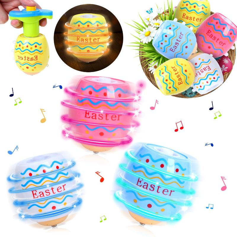 Photo 1 of 6 Pcs  Spinning Tops with Music, Spinner Tops Party Favor for Kids, Birthday Gifts for Boys & Girls