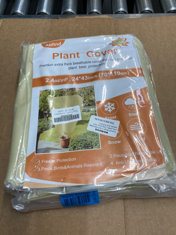 Photo 4 of  6 Packs Plant Freeze Protection Covers, 24”x 43”Winter Shrub Cover Tree Frost Blanket with Drawstring for Cold Frost Freeze Bird Insect Prevention Sun Protection White 24X43 inches