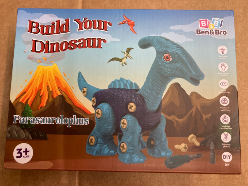 Photo 4 of Ben and Bro Dinosaur Toys for Kids 3-5 6 7 8 Years Old, Take Apart Dinosaur Toys for Boys and Girls, STEM Construction Dinosaur Building Kit for Kids, Great Gift Idea, Single Pack (Parasaurolophus)