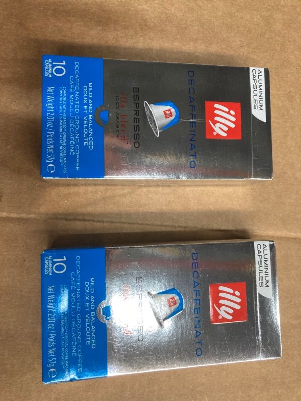 Photo 3 of 2 Pack (20 total) illy Espresso Single Serve Coffee Compatible Capsules, 100% Arabica Bean Signature Italian Blend, Classico Decaffeinated Medium Roast, 10 Count