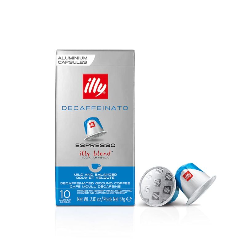 Photo 1 of 2 Pack (20 total) illy Espresso Single Serve Coffee Compatible Capsules, 100% Arabica Bean Signature Italian Blend, Classico Decaffeinated Medium Roast, 10 Count