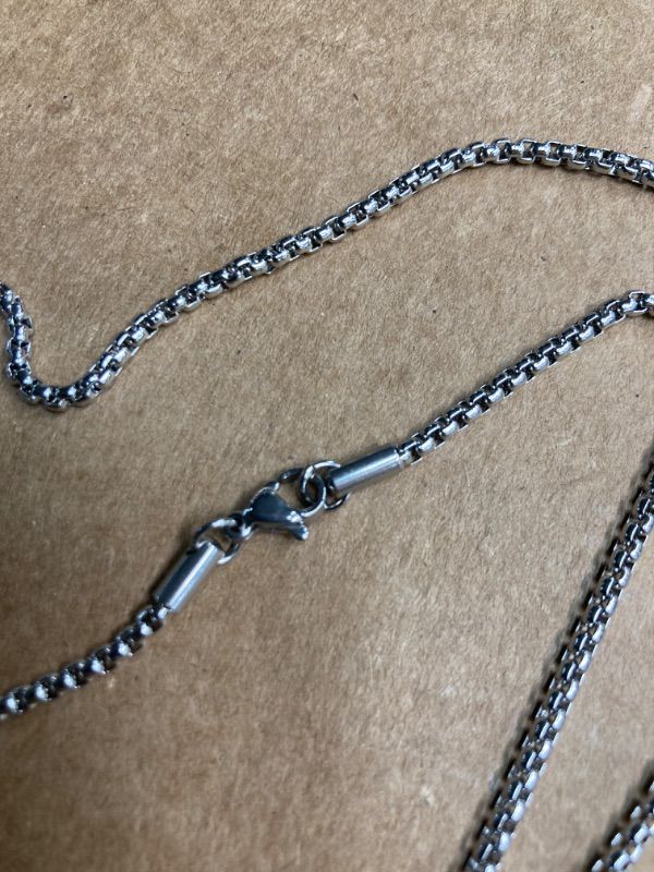 Photo 6 of 2 - Cross Necklace for Men, Stainless Steel Pendant Box Chain Jewelry, Christmas Stocking Stuffers, Christian Baptism Birthday Boys Ideas Gifts