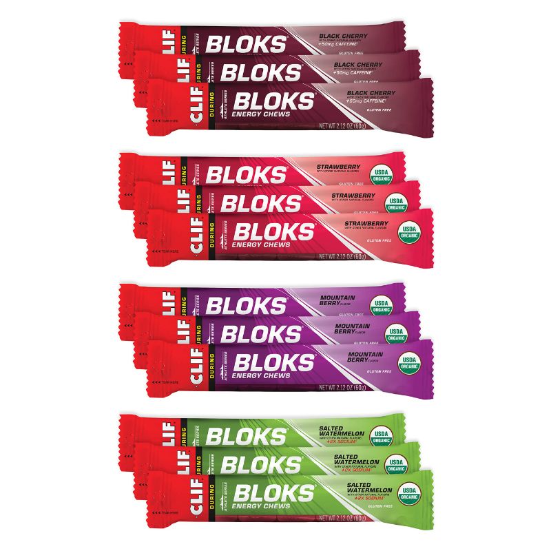 Photo 1 of 2 boxes - CLIF BLOKS - Energy Chews - Best Sellers Variety Pack - Non-GMO - Plant Based Food - Fast Fuel for Cycling and Running - Workout Snack - Value Pack (2.1 Ounce Packet, 12 Count) (Assortment May Vary)