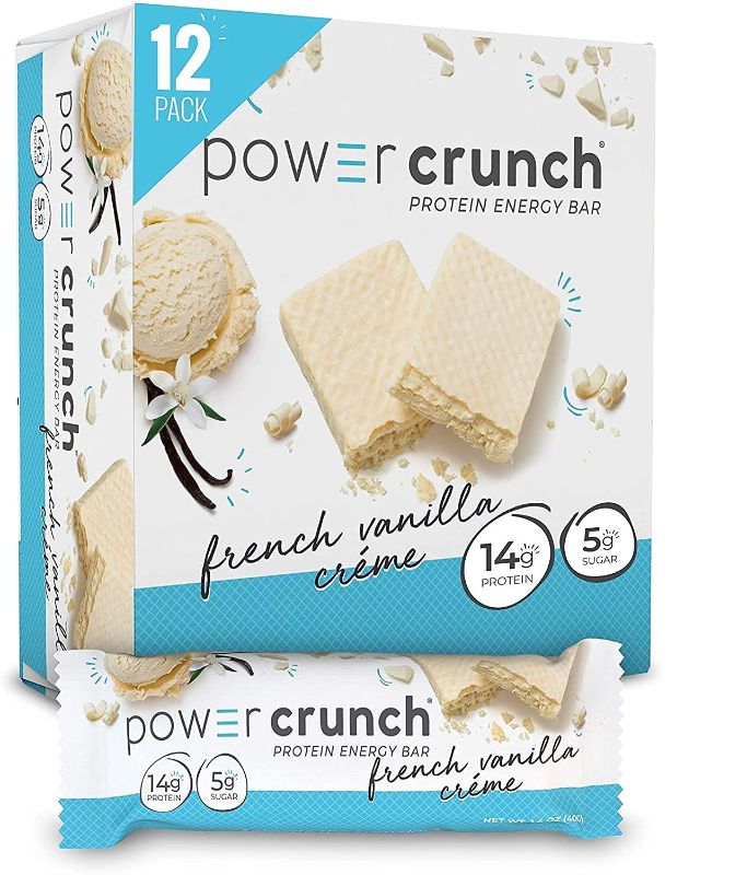 Photo 1 of 2 Boxes -Bionutritional Research Group Power Crunch Protein Bar, French Vanilla Creme, 12 Count each