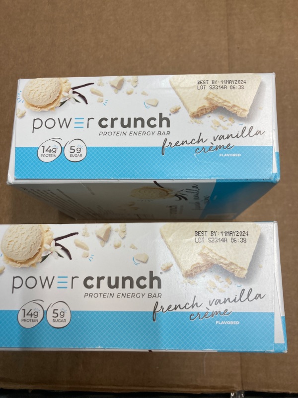 Photo 2 of 2 Boxes -Bionutritional Research Group Power Crunch Protein Bar, French Vanilla Creme, 12 Count each