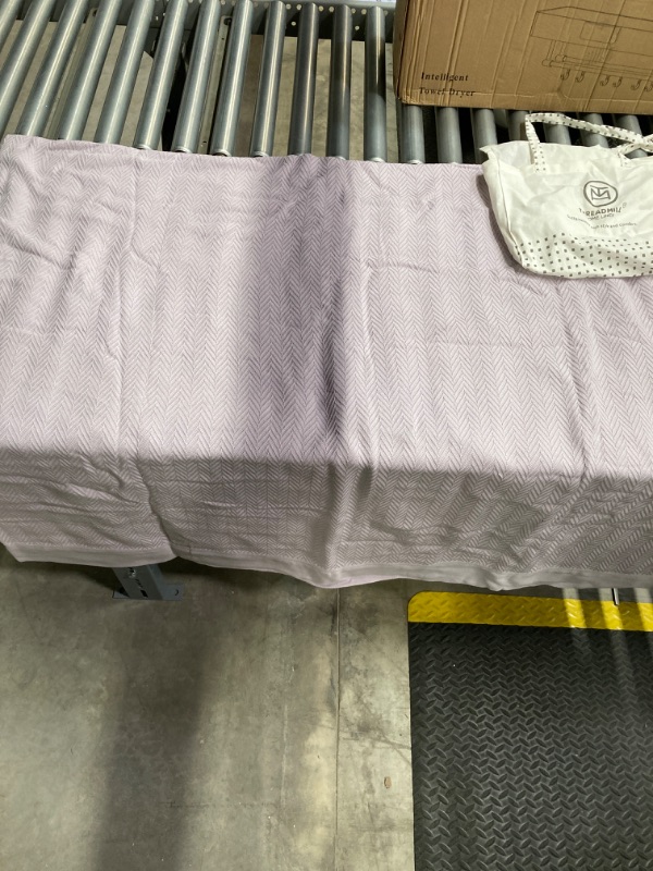 Photo 2 of Treadmill Luxury Cotton Blankets for Twin Size Bed | All-Season 100% Cotton Twin Blanket for Bed | Herringbone Lightweight, Soft & Cozy Fall Thermal Blanket, 350GSM, 68x92 inches | Lilac
