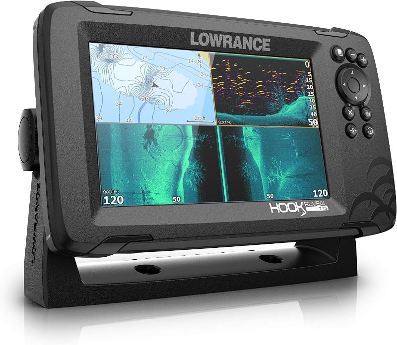 Photo 1 of Lowrance Hook Reveal 7 Inch Fish Finders with Transducer, Plus Optional Preloaded Maps