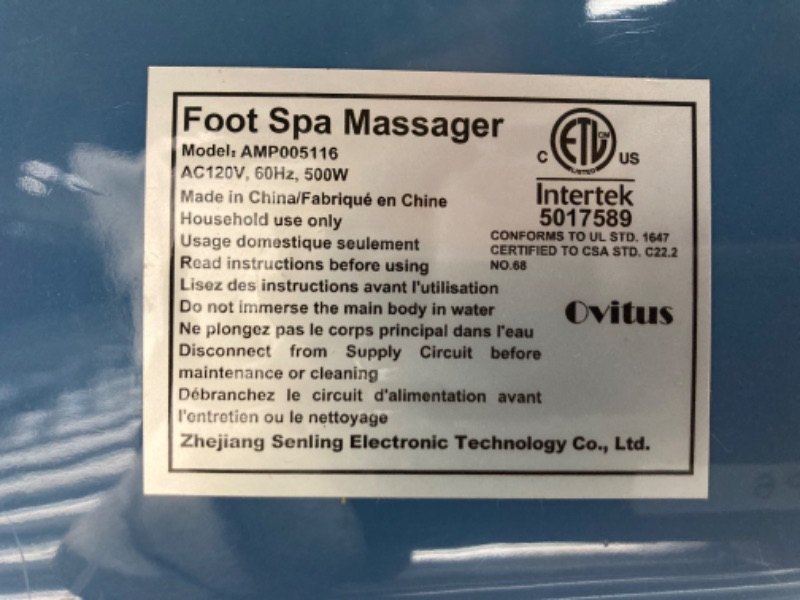 Photo 6 of Foot Bath Spa Massager with Heat Bubbles