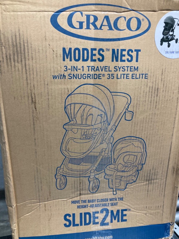 Photo 4 of Graco Modes Nest Travel System, Includes Baby Stroller with Height Adjustable Reversible Seat, Pram Mode, Lightweight Aluminum Frame and SnugRide 35 Lite Elite Infant Car Seat, Sullivan Nest Sullivan