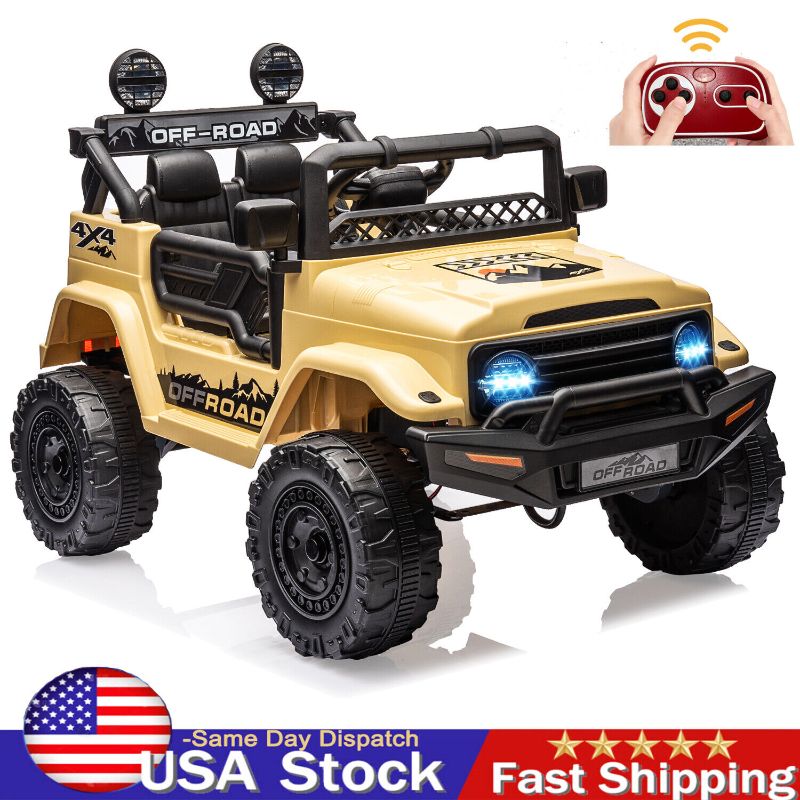 Photo 1 of 12V Kids Ride On Truck Jeep Electric Car Off-Road SUV 2 Seater w/ RC Music Light
