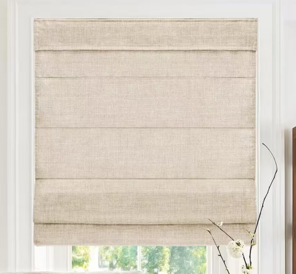 Photo 1 of Belgian Flax Cordless Light Filtering Privacy Polyester Roman Shades 29 in. W x 72 in. L