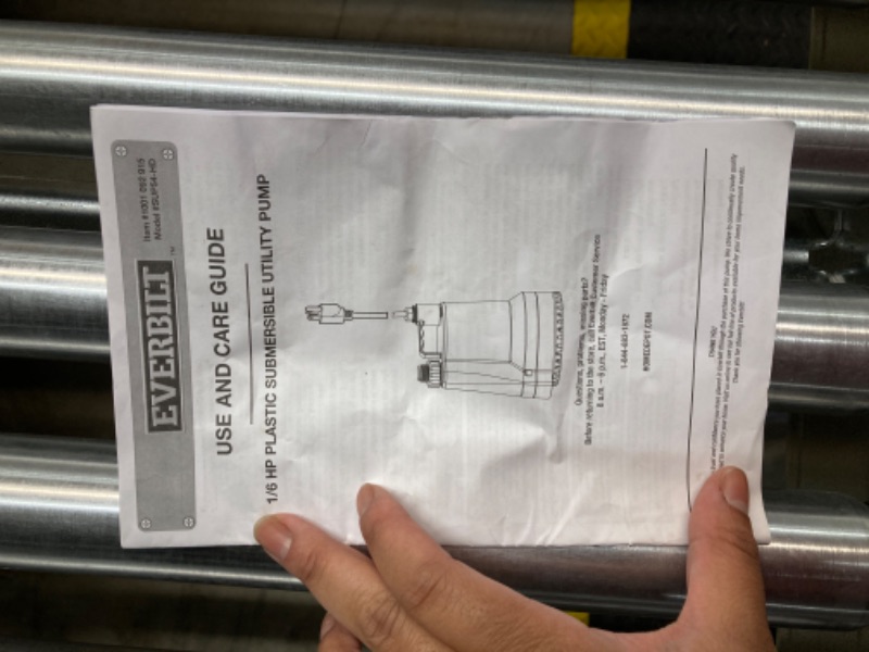 Photo 4 of Everbilt 1/6 HP Plastic Submersible Utility Pump