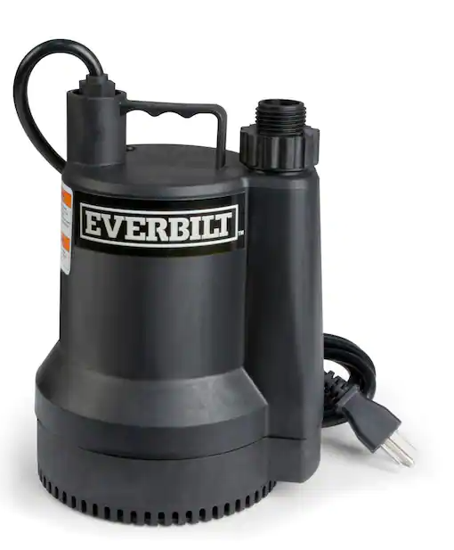 Photo 1 of Everbilt 1/6 HP Plastic Submersible Utility Pump