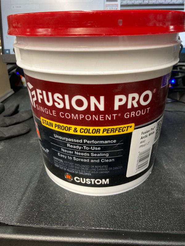 Photo 3 of Custom Building Products Fusion Pro #640 Arctic White (2)-1 gal. Single Component Stain Proof Grout