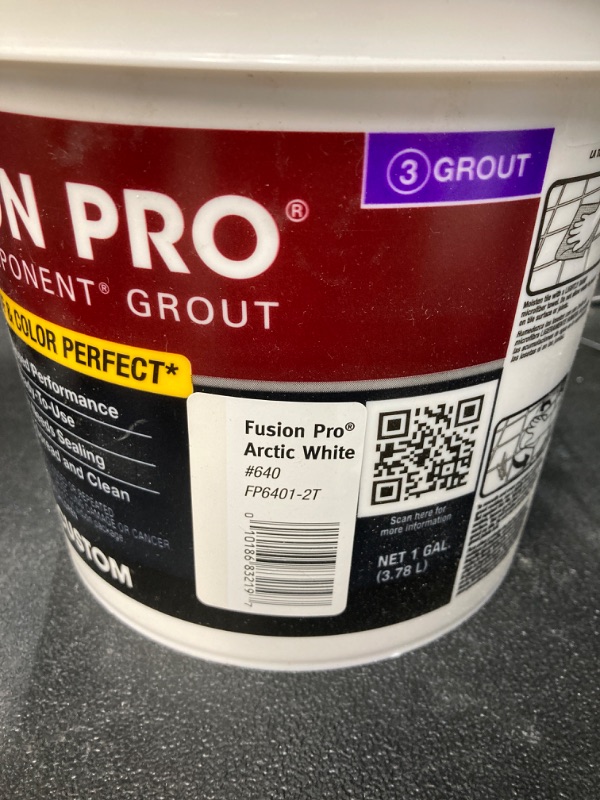 Photo 2 of Custom Building Products Fusion Pro #640 Arctic White (2)-1 gal. Single Component Stain Proof Grout