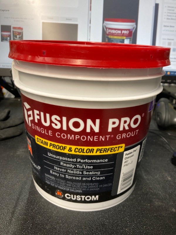 Photo 3 of Custom Building Products
Fusion Pro #60 Charcoal 1 gal. Single Component Stain Proof Grout