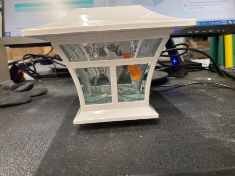 Photo 1 of 4x4 or 6x6 Matte White Integrated LED Outdoor Solar Deck Post Light