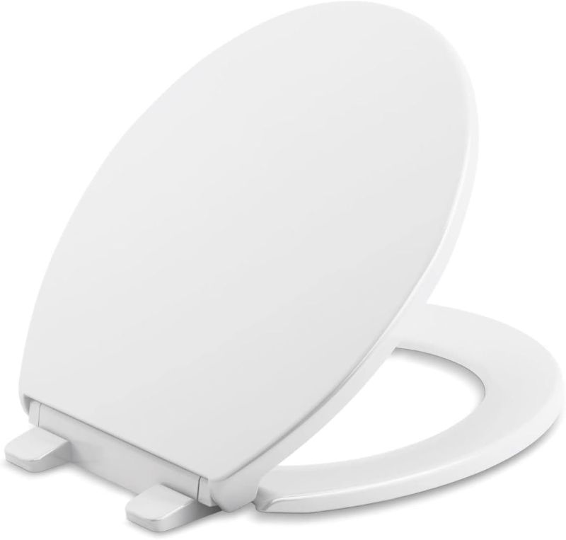 Photo 1 of 
Kohler 20111-0 Brevia Round Toilet Seat, with Grip-Tight Bumpers, Quiet-Close Seat, Quick-Attach Hardware, White