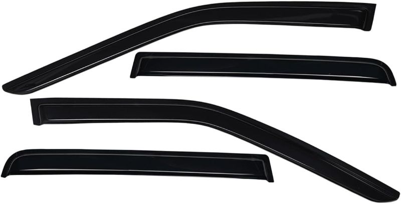 Photo 1 of Lightronic WV94383 Outside-Mount Side Window Visor Deflector Rain Guard, Dark Smoke Shatterproof, 4-Pieces Set for 2013-2019 Ford Escape Outside Mount