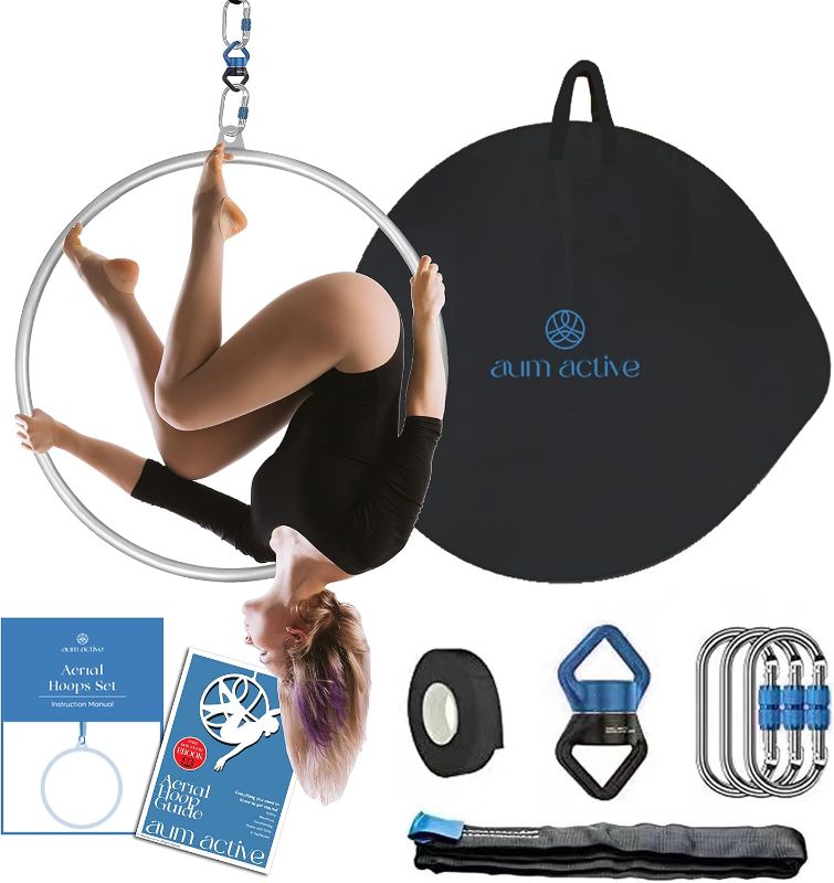 Photo 1 of Aum Active Aerial Hoop 90cm/95cm Single Point Lyra Hoop Set with Aerial Hoop Equipment