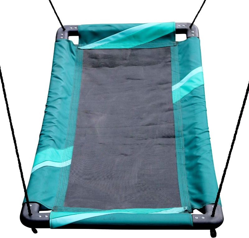 Photo 1 of Rainbow Gliderz Stripe Swing, 60", Blue, 600D Polyester/Textilene mat, Perfect Combination, Sturdy Platform and Smooth Swinging Action, Designed for Tree or Outdoor Play Structure, 300 lb, Ages 5+