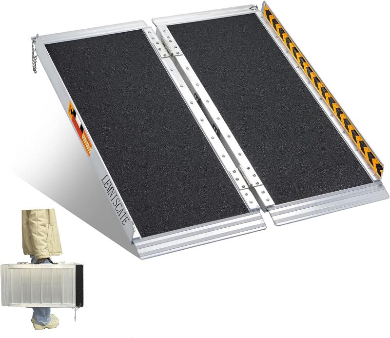 Photo 1 of 
Portable Wheelchair Ramp,Aluminum Wheelchair Ramps for Home Steps,3FT Non-Skid Threshold Ramp for Doorways, Curbs, Foldable Mobility Scooter Ramp?36" Lx31.3 W?800 LBS Capacity