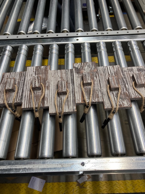 Photo 1 of MyGift Wall Mounted Coat Rack, Rustic Nautical-Style Wall-Mounted Torched Wood Coat Rack with 6 Rope and Matte Black Metal Hooks Torched Brown