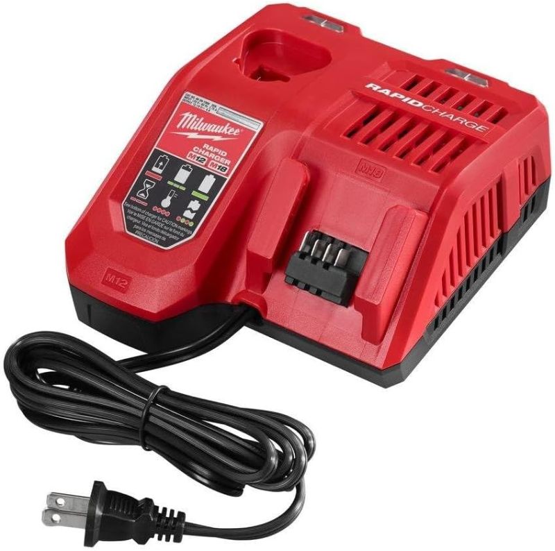 Photo 1 of Milwaukee 48-59-1808 M12 and M18 12 Volt/18 Volt Lithium-Ion Multi-Volatge Rapid Battery Charger (Non-Retail Packaging) https://a.co/d/hpdy3FV